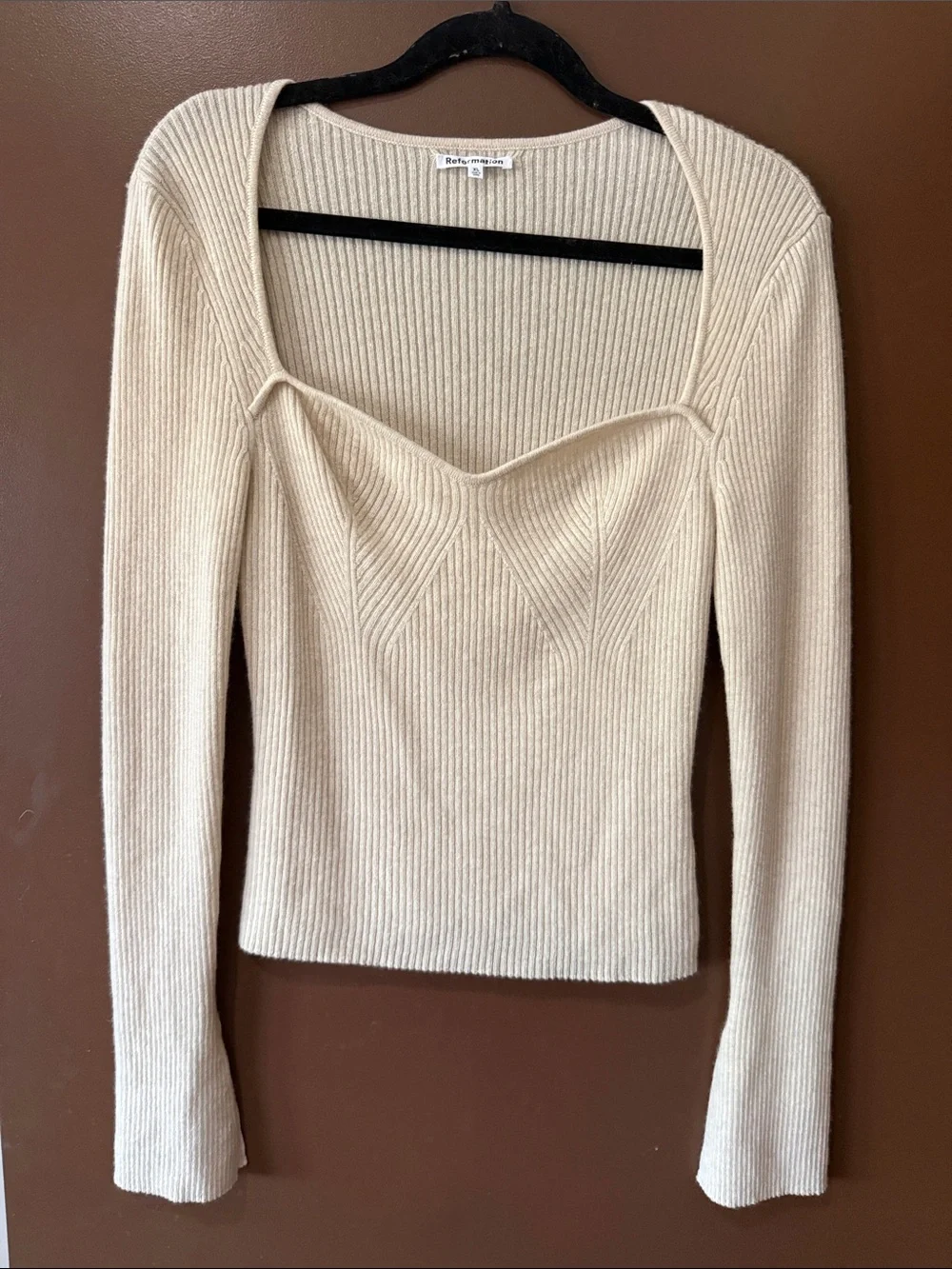 Reformation 100% Cashmere Soft Ribbed Sweater Top